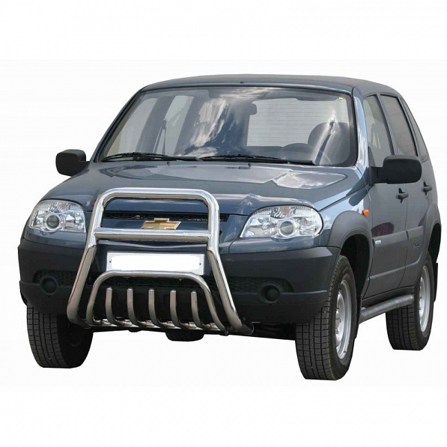 Кенгурин Chevrolet Niva с доп. защитой двигателя(НПС)(арт.0228rs)(2009-)