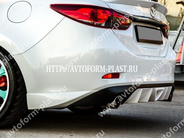 Клыки на задний бампер Mazda 6(2013-)"SkyActivSport"