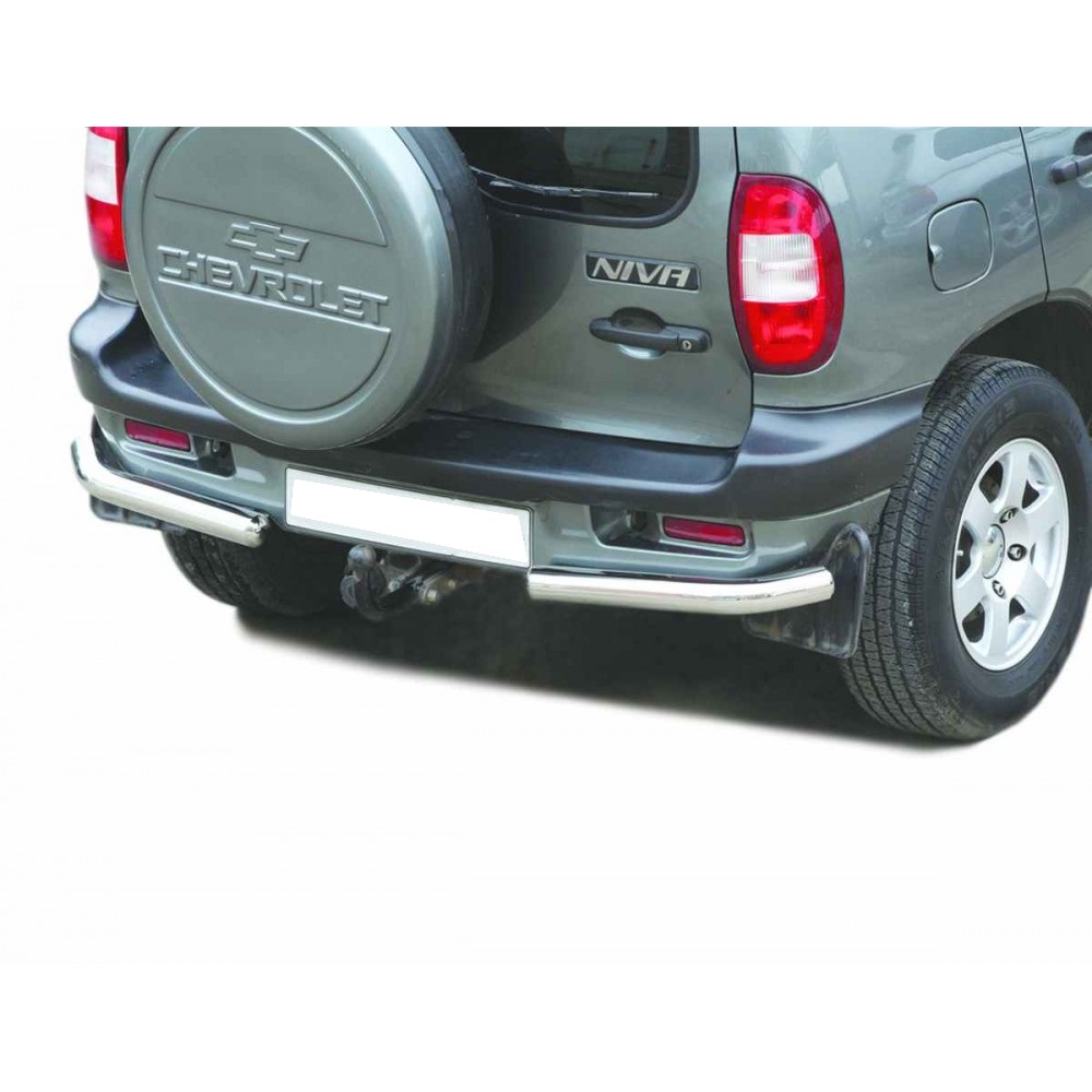Защита заднего бампера Chevrolet Niva Уголки (НПС)(арт.0206)(до 2009 г.в)