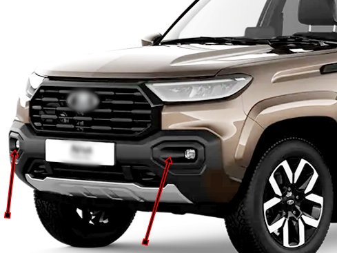 Облицовки ПТФ на передний бампер для Lada Niva Travel RS (с 2025 г.в) 8450087784 / 8450087783