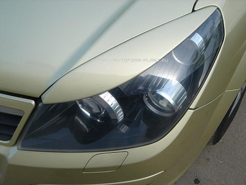 Реснички на фары Opel Astra H/GTC var№1 узкие (2005-2011)