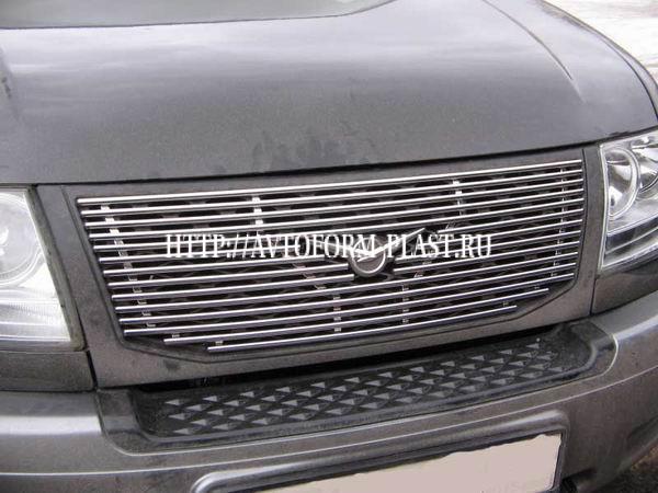 Накладка на решётку радиатора Ø10мм (нерж) UAZ PATRIOT (2008)
