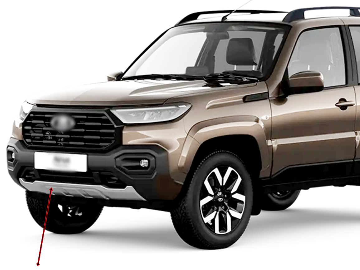 Накладка бампера переднего нижняя для Lada Niva Travel RS (с 2025 г.в.) 8450087951