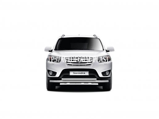 Защита переднего бампера двойная Ø51/63 мм Hyundai Santa Fe(нерж.сталь)(2013-2015)
