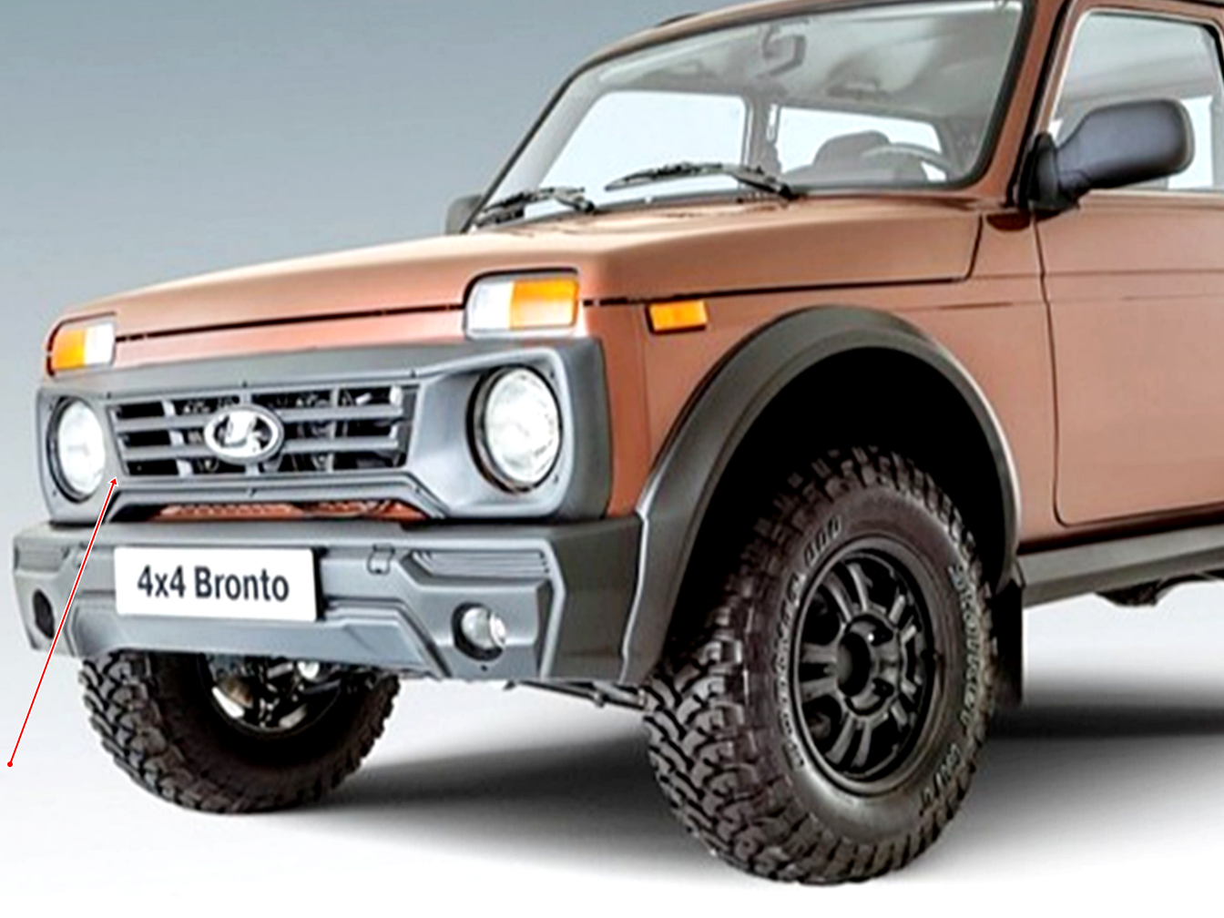 Решетка радиатора Лада Нива Бронто 4х4 Оригинал 2121-88401010-20