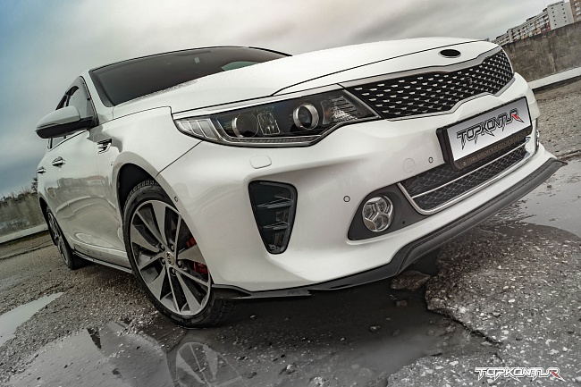 Юбка переднего бампера для а/м Kia Optima (2015-2018) (только GT-Line (JF) "Dictator"