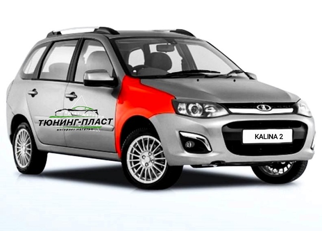 Крыло переднее правое Лада Калина 2 Cross с отв. под молдинг Оригинал 21900-8403010-75