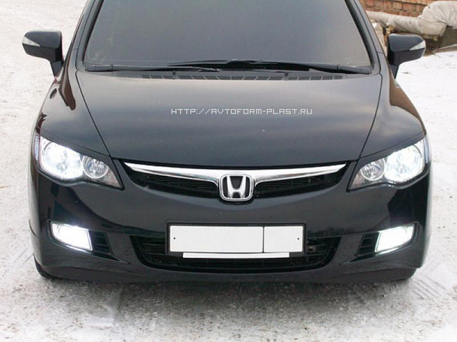 Реснички на фары Honda Civic 4d var№1 узкие 2006-2012