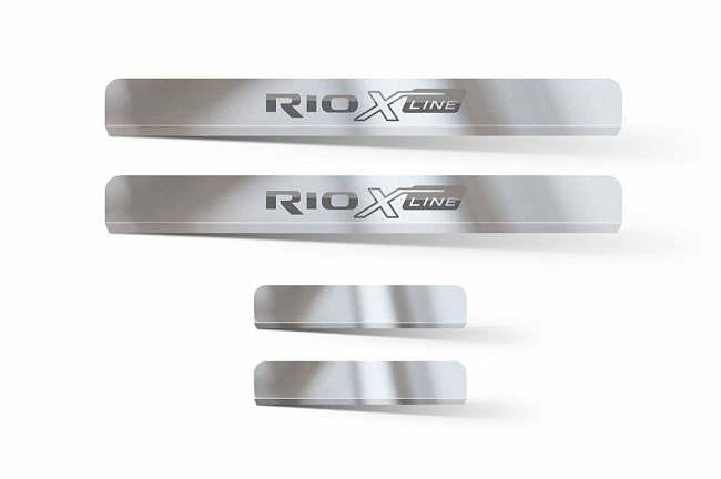 Накладки в проёмы дверей для автомобиля Kia Rio X-Line (2018-2020) (нерж.сталь)