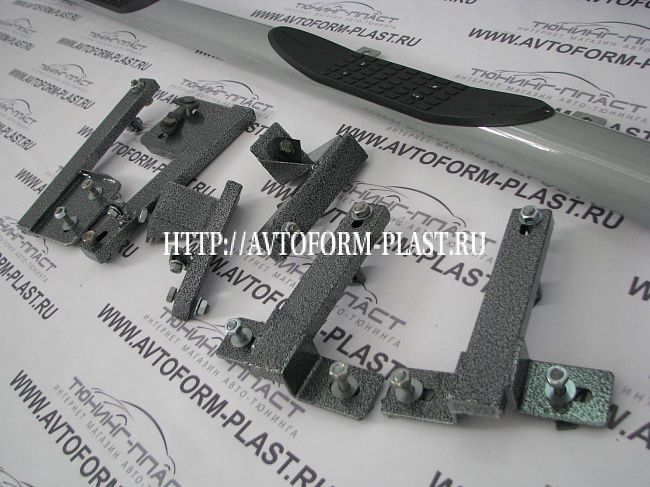 Защита порогов Lada X Ray с проступью Ø76 мм (ППК) (3417)