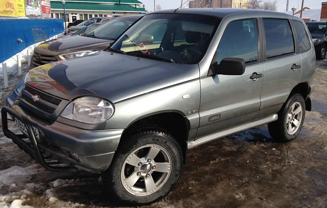 Пороги АКС Кураж круглые на CHEVROLET NIVA до 2009г. (650000)