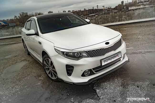 Юбка переднего бампера для а/м Kia Optima (2015-2018) (только GT-Line (JF) "Dictator"