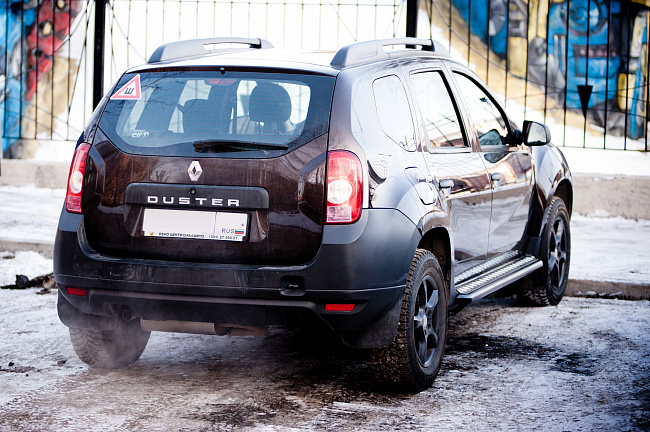 Защита порогов с алюм. площадкой Ø51мм «Эстонец» (ППК) Renault Duster 2012-